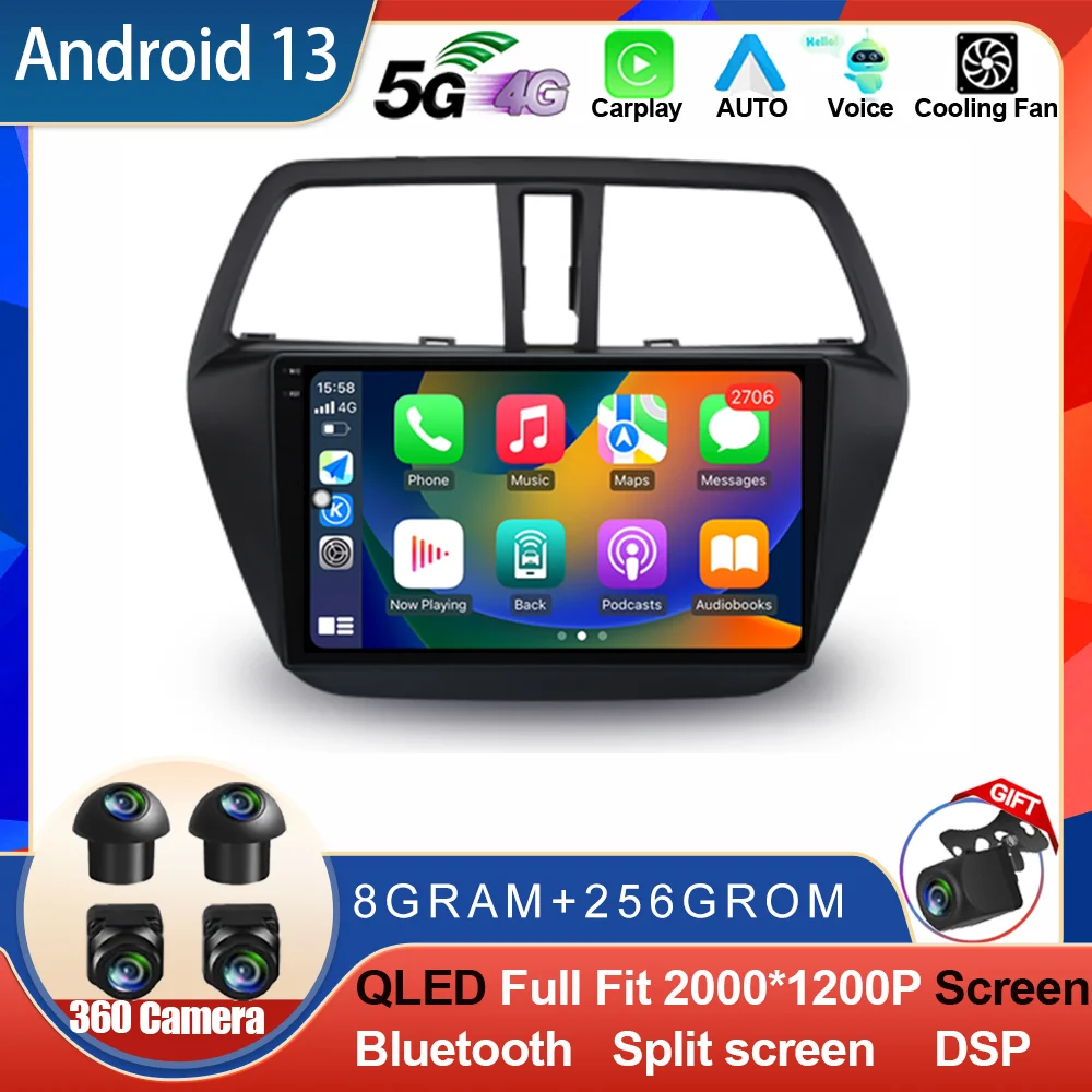 

Android 13 для Suzuki SX4 2 S-Cross 2012 - 2016 автомобильное радио, мультимедийный видеоплеер, авто стерео, GPS-навигация, 2,5D экран Carplay