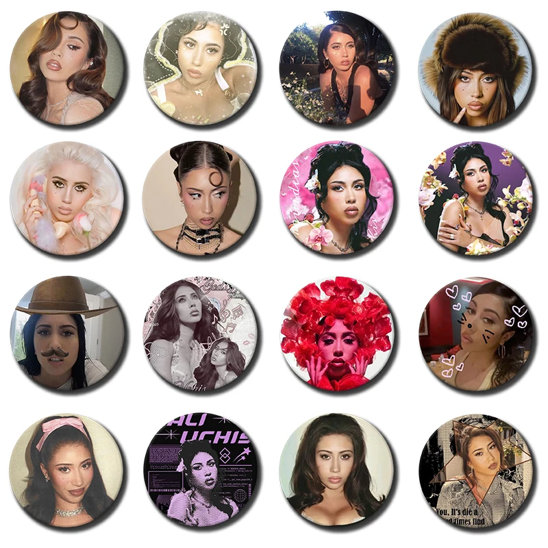 Kali Uchis Music Badges Pop Singer Round Exquisite Brooch Creative Lapel Pins for Clothes Hat Backpack Jewelry Accessories Gifts