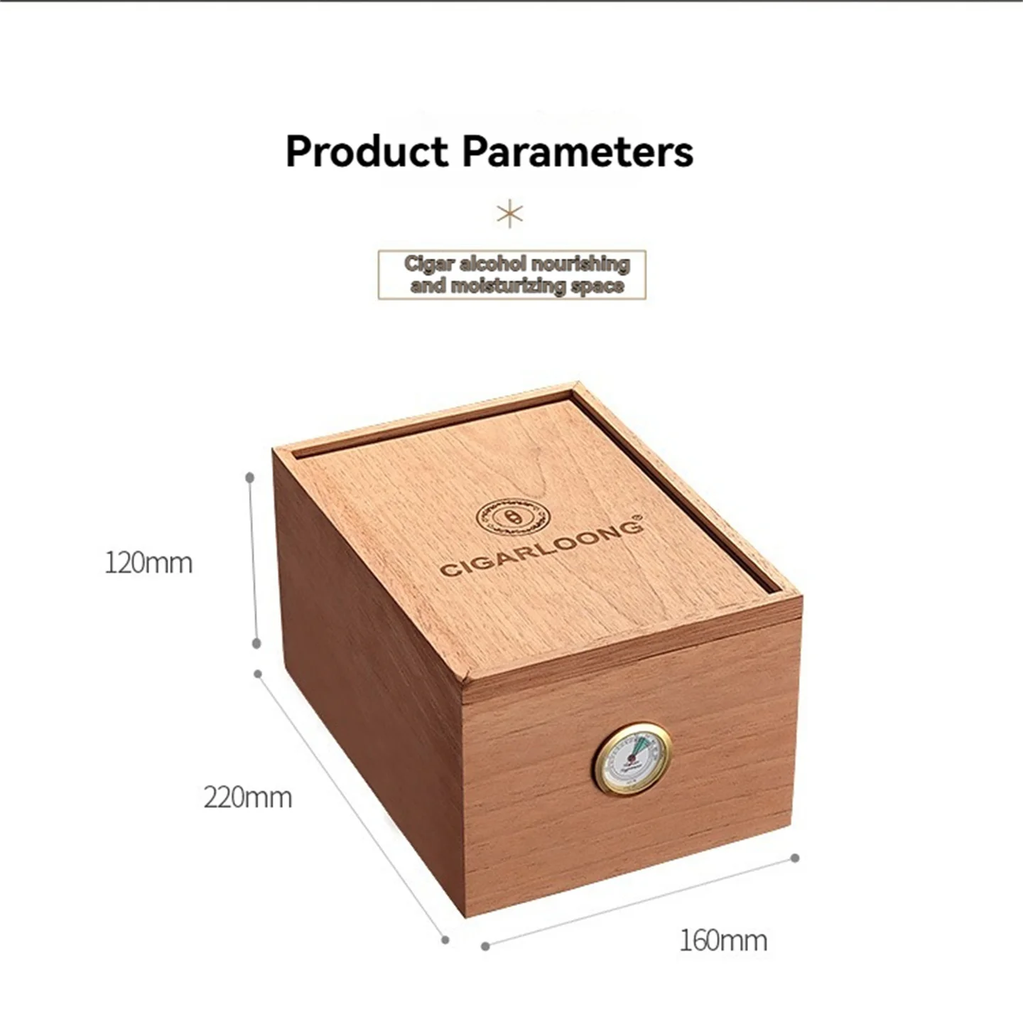 Umidificador de charuto de madeira de cedro natural higrômetro embutido 30 peças caixa macia de charuto de grande capacidade