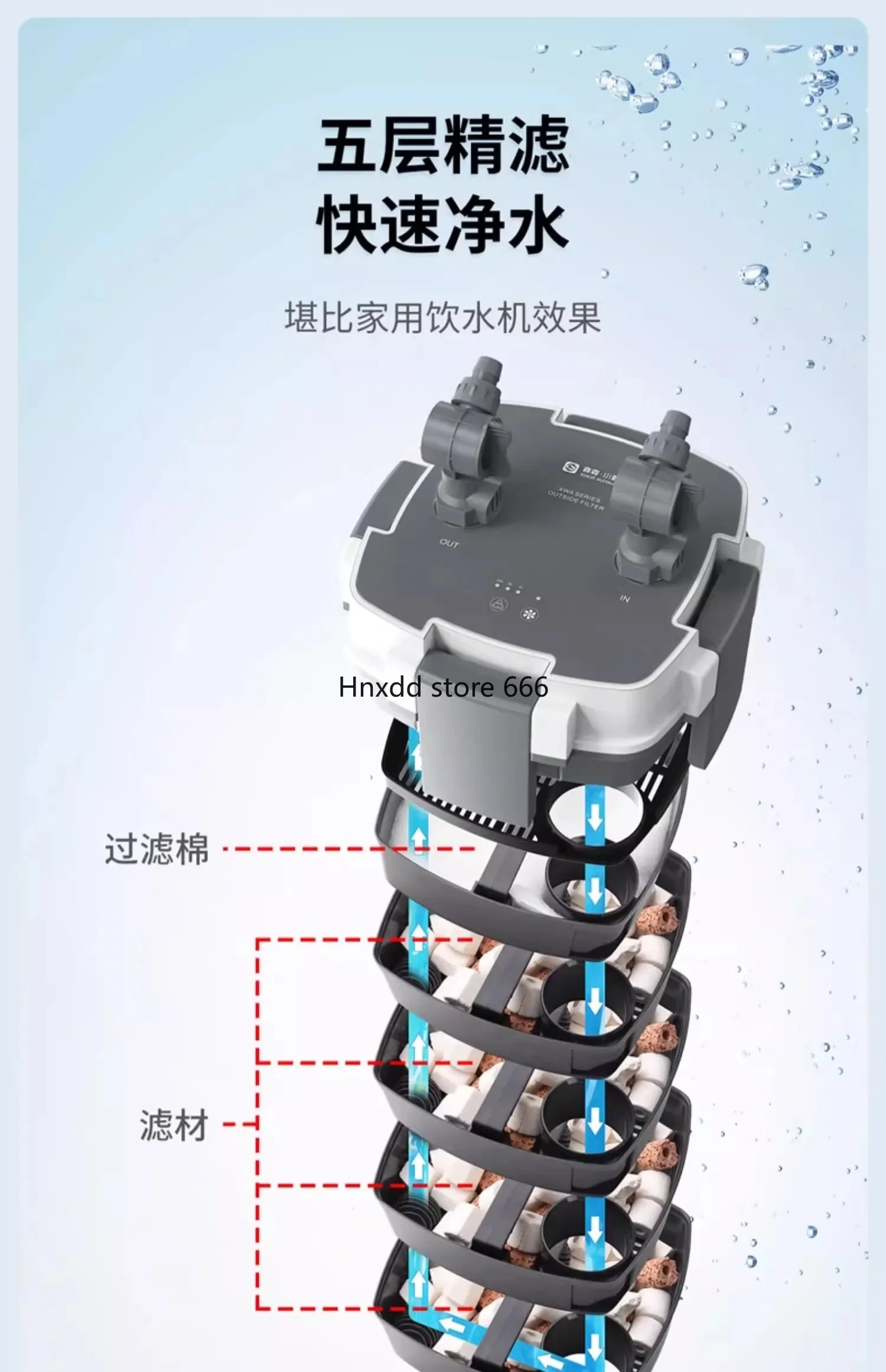 Fish tank filtration and oxygen production integrated machine External filtration system Front small circulation