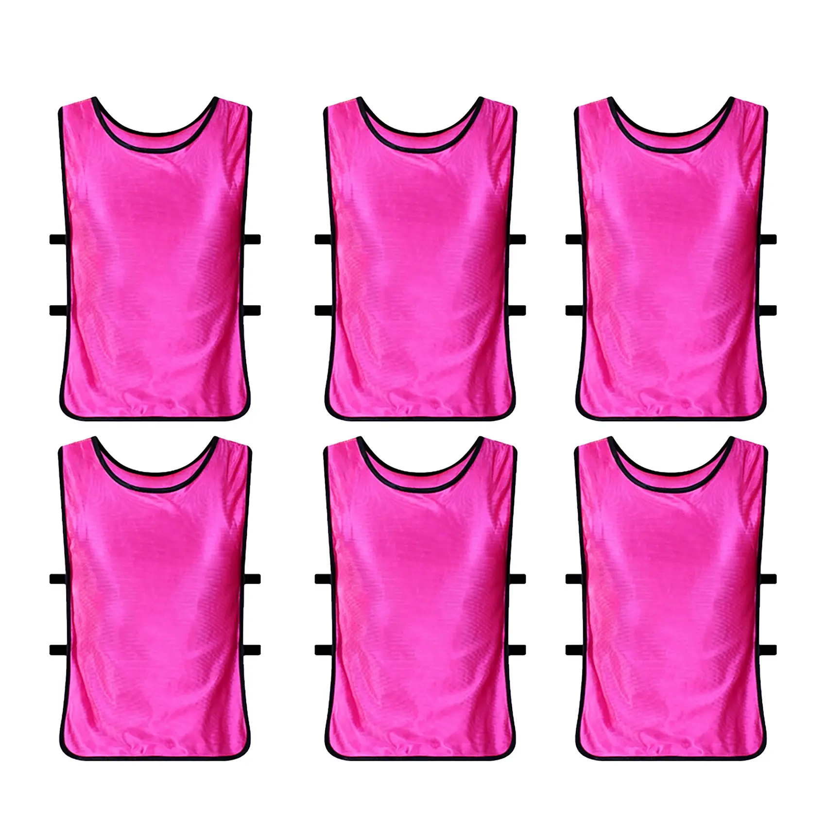 

6 Pack Pennies Scrimmage Vests Adult Football Jersey for Soccer Basketball Volleyball and Other Team Games Pink