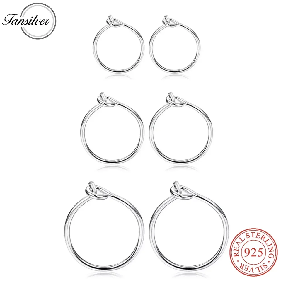 Fansilver 3 Pairs 925 Sterling Silver Hoop Earrings For Women Small Hoop Earrings Sleeper Earrings Piercing Jewelry Set