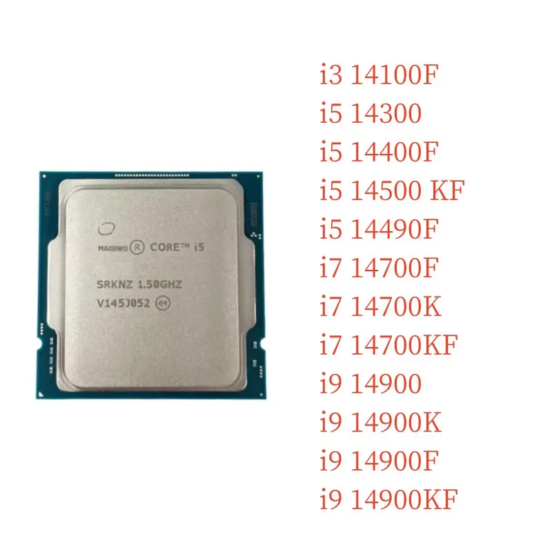 1pcs 14th Gen Processor i3 14100F i5 14300 i5 14400F 14500 KF 14490F i7 14700F 14700K 14700KF i9 14900 14900K 14900F 14900KF CPU