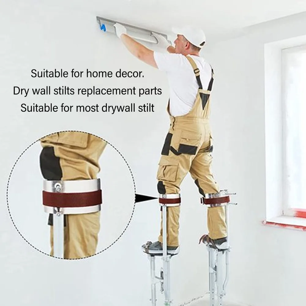 Silver Stilts Strap Kit Alloy + Nylon Belt length 60cm Painter Stilt Replacement Parts Comfort Foot Rest Set