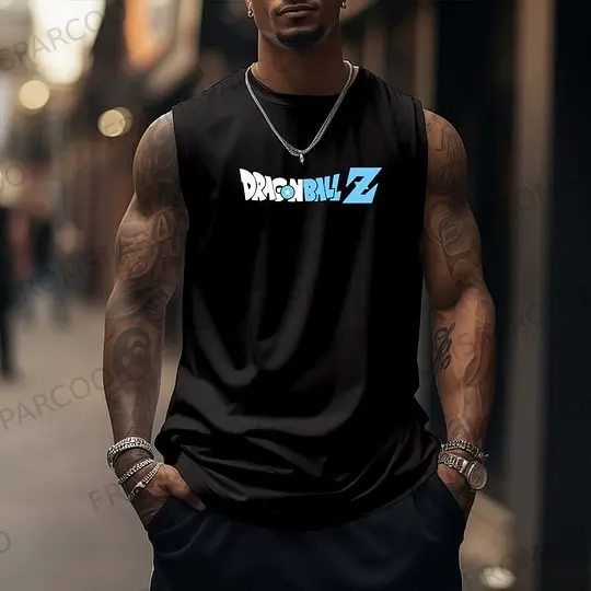 Famous Bandai Anime Men Cotton Tank Top Fitness Training Tight Fit Sleeveless Shirt Four Seasons Mens Clothing