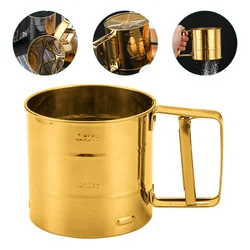 Strainer Stainless Steel Flour Sieve Baking Tool Sifter Metal Multipurpose Golden Cup