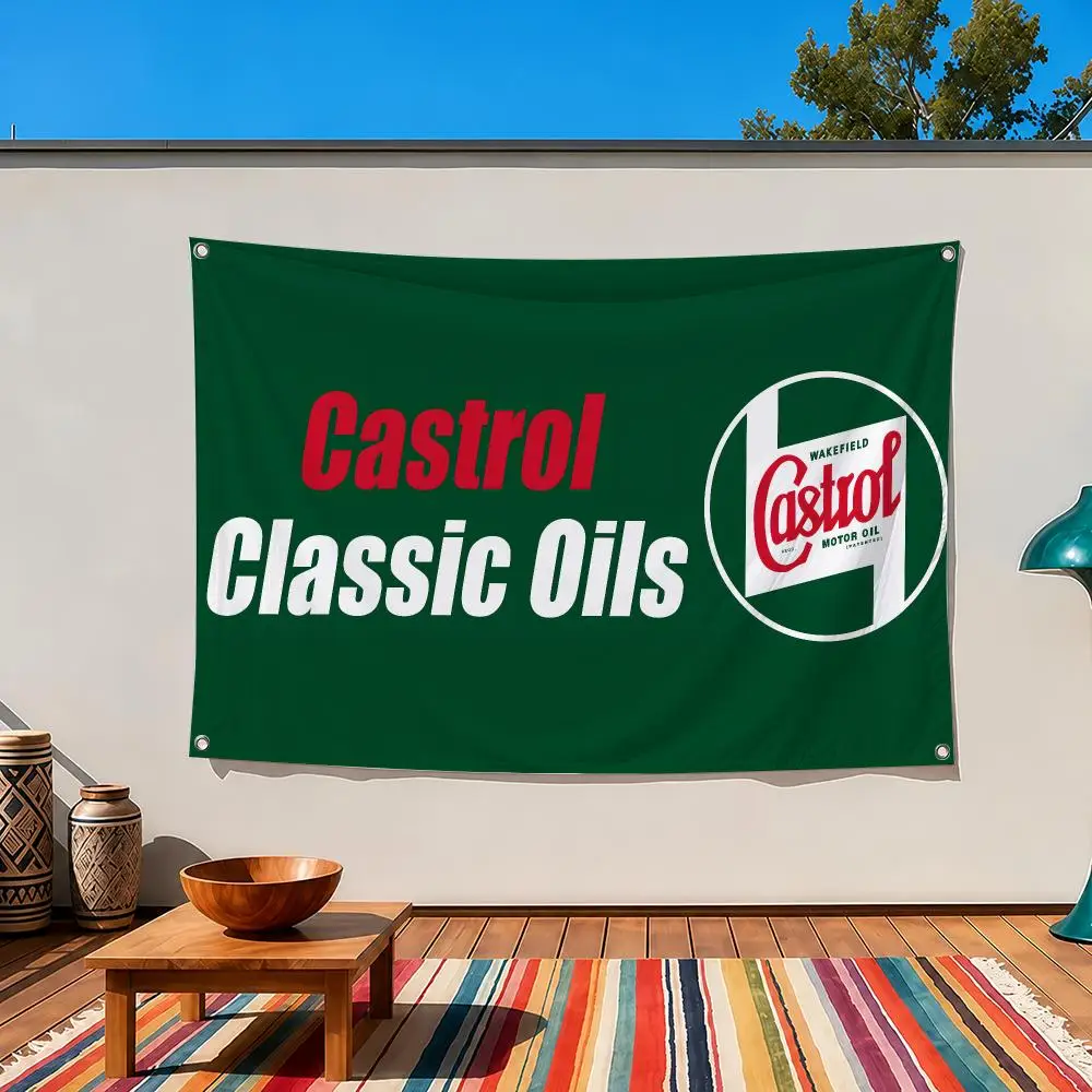 Castrol Castrols MOTOR Oil Flags Indoor Outdoor Wall Hanging Suitable For Living Room Bedroom And Camping Decorations