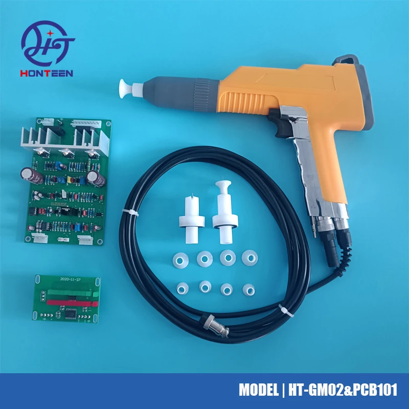 termine a pistola eletrostatica manual do revestimento do po do ht gm02 com 101 placa de circuito do pwb para 101 maquina de revestimento do po 01