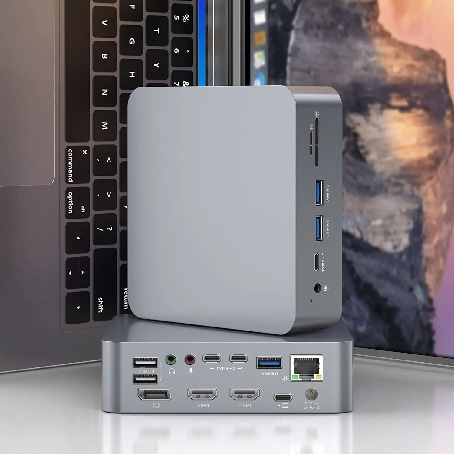 Aluminium USB C 4K Dual Display Universal Docking Station With Power Delivery
