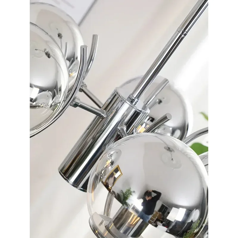 Middle Glass Chandelier Space Age Modern Simple Living Room Bedroom Lamp Retro Homestay&Meal Chandelier