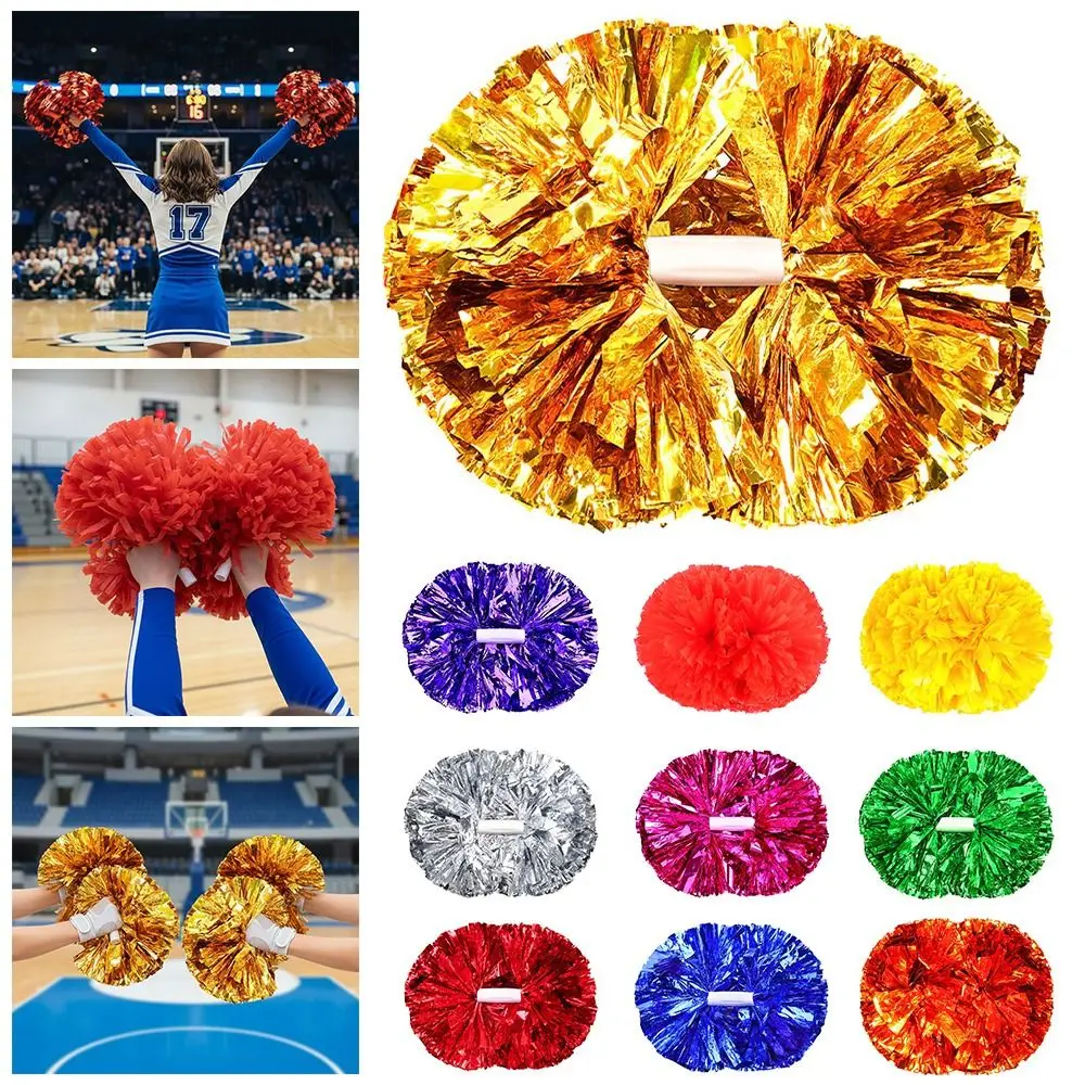New 30cm*37cm Flower Ball Colorful PET Cheerleader Pom Poms Multicolors Come On Props Cheering Ball Kids