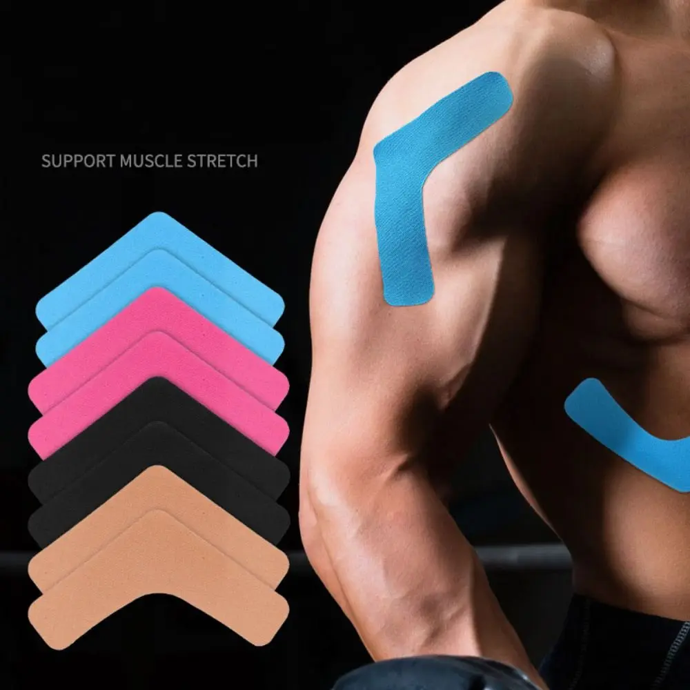 10pcs V-Shaped Kinesiology Tape Self-adhesive Multiple uses V-Shaped Muscle Patch Multiple colors Elastic Fabric