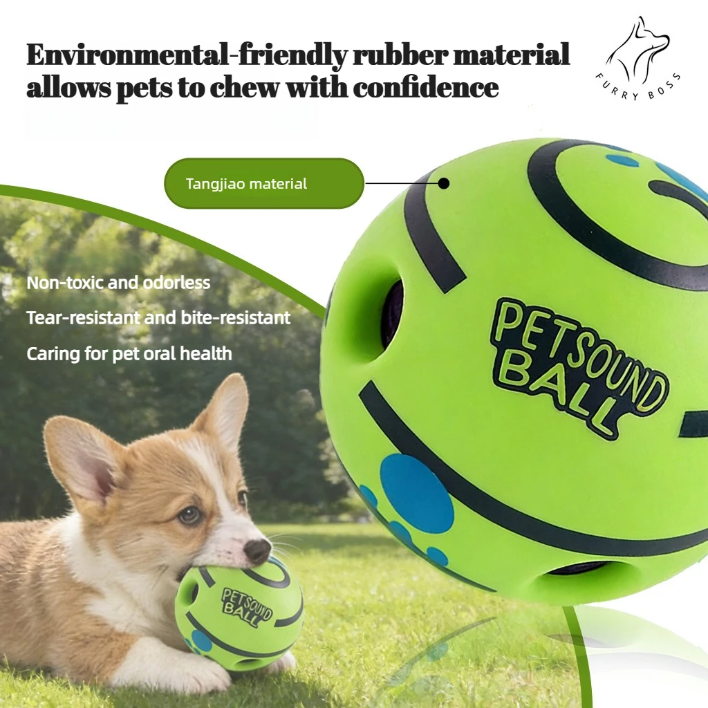 Unzerstörbares Kauspielzeug für Haustiere, Langlebiges Hundespielzeug, Selbstunterhaltender Soundball, Grenzüberschreitendes Welpenspielzeug
