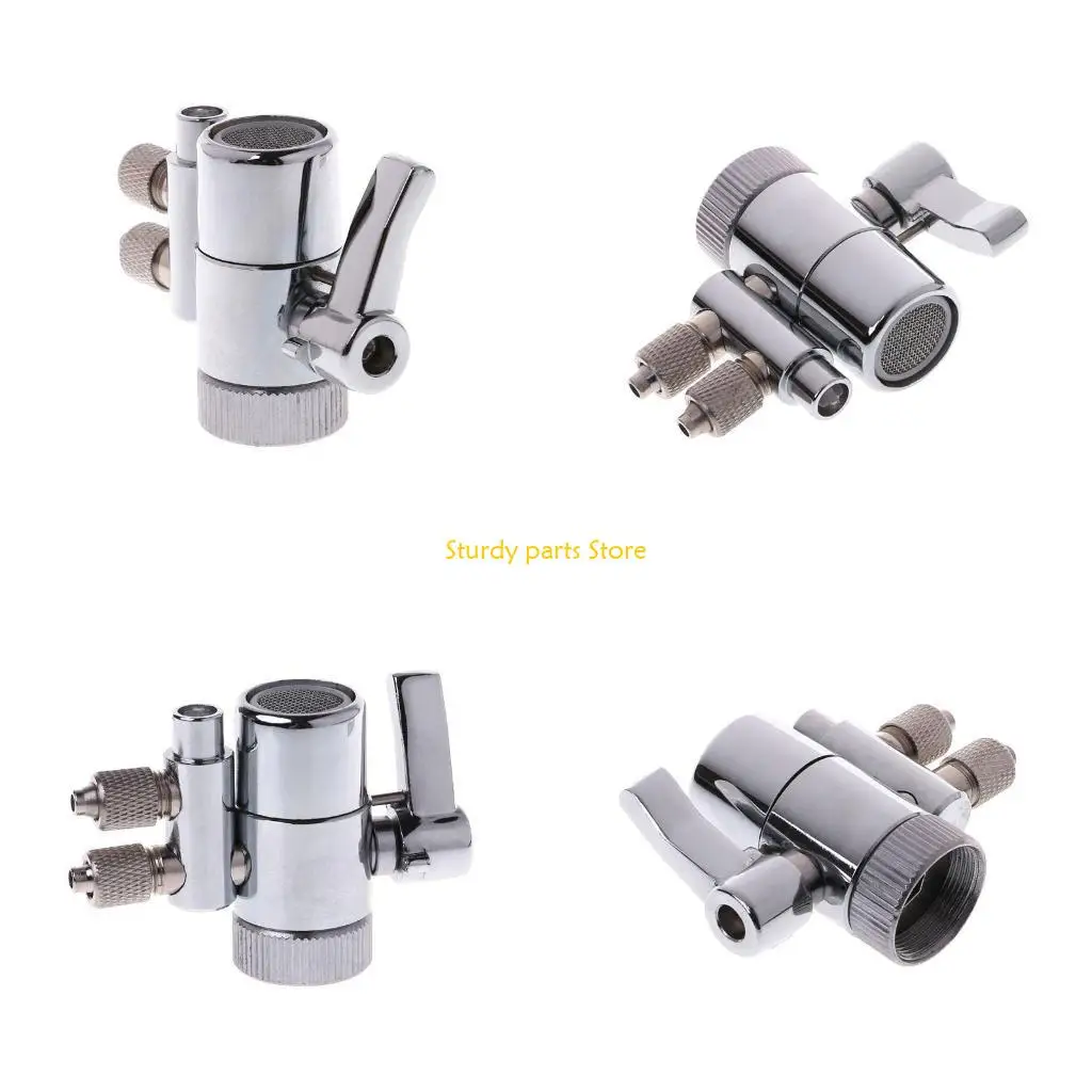 

97QC Смеситель для фильтра для воды с двойным переключателем для клапана M22 до 1/4 дюйма, хромированная латунь