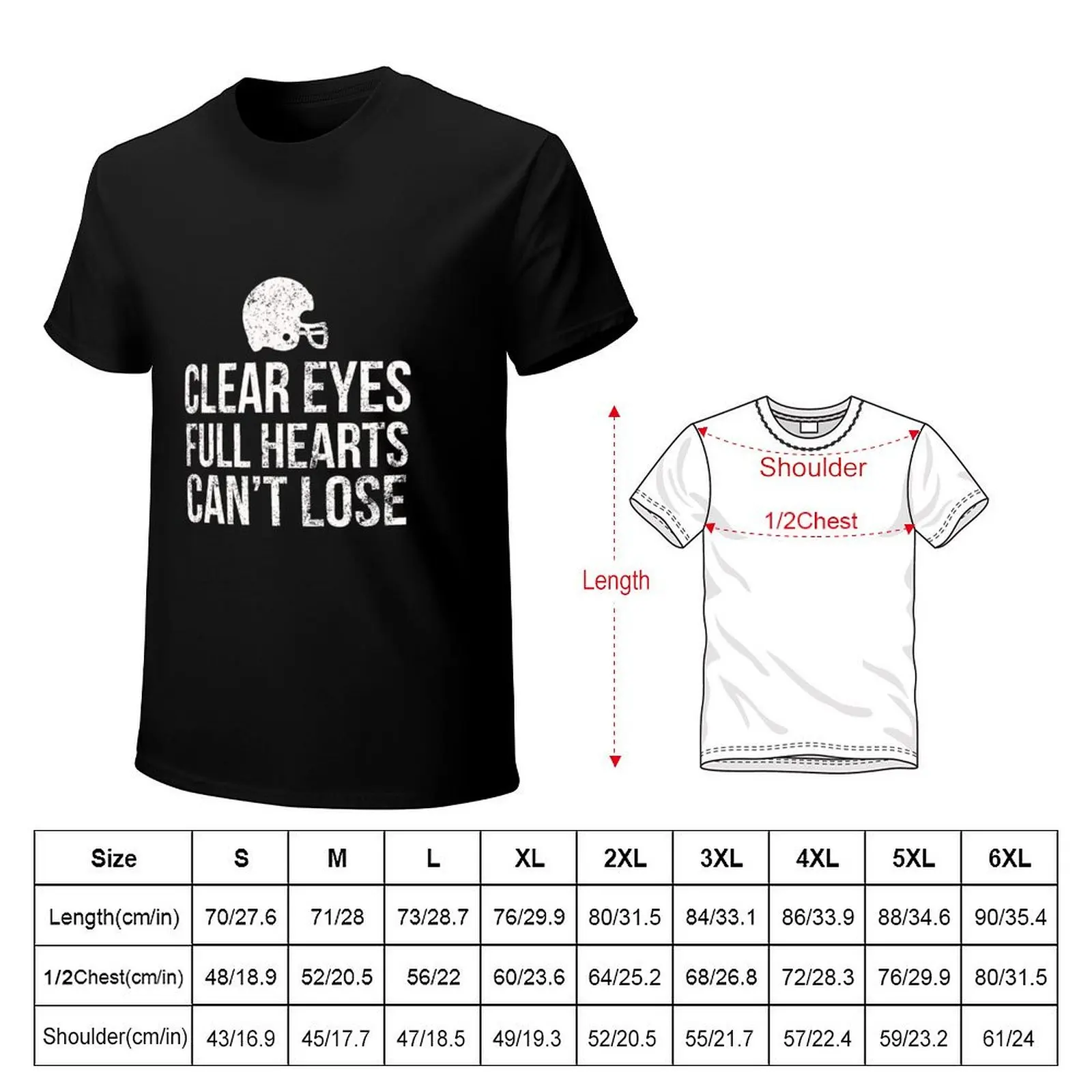 Clear Eyes Full Heart Can'T Lose Football Football Team T-Shirt Fashion Casual Short Sleeve T-Shirt