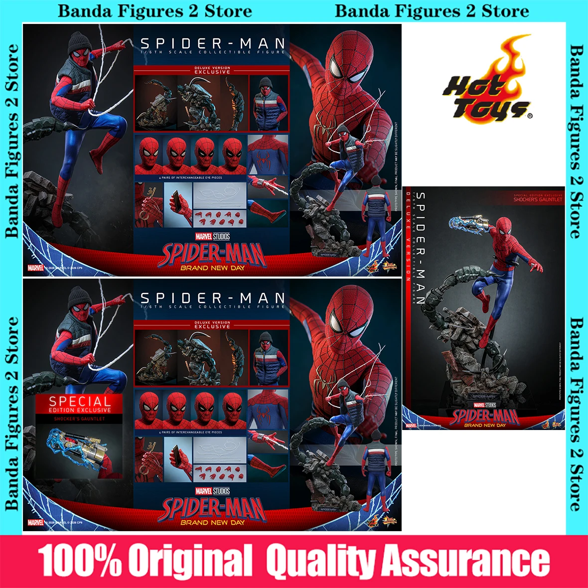Figuras de Anime 100% Originales en Caja Hot Toys HT CJ2026 Spider-Man MMS893 MMS893B Deluxe Special Spiderman Nuevo de Fábrica 1/6 En Stock