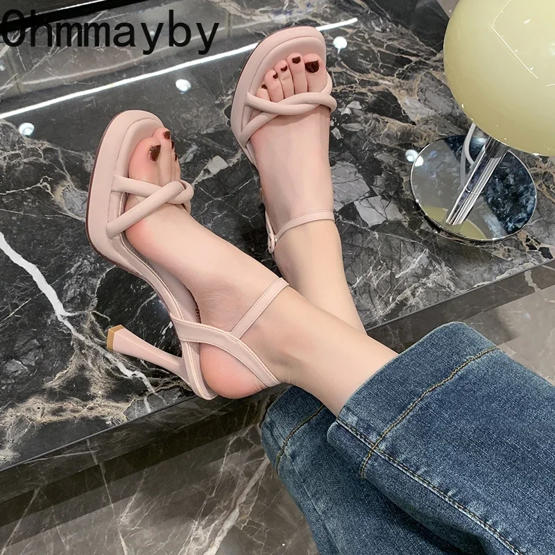 Luxury Designer Summer Women Sandals Fashion Elegant Open Toe Shoes Ladies Outdoor Party Dress High Heel Sandalias