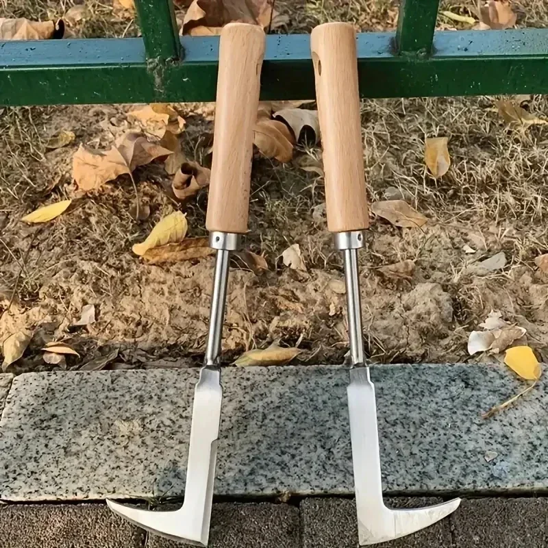 Manuelles Unkrautmaschinen-Set: Maaier Sichel + Straßenriss-Unkrautwerkzeug + Garten-Handschaufel – robuster Kohlenstoffstahl für den Außenbereich und – Detail 4