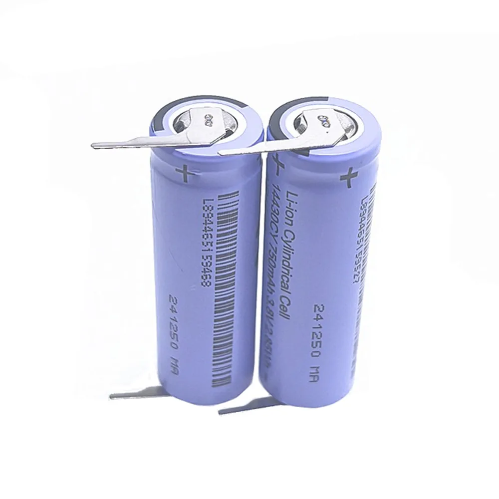 3.8V 750mAh 14430CY 14430 Lithium Rechargeable Battery For Philips Panasonic Braun Electric Shaver Toothbrush Wireless Mouse