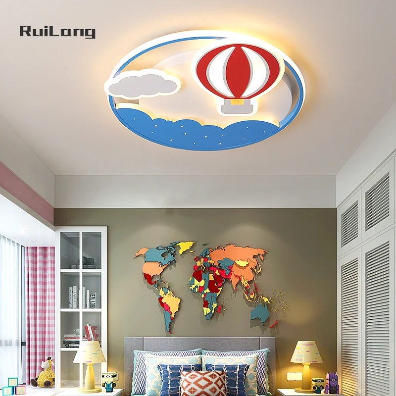 Children Room Led Ceiling Lamp Hot Air Balloon Cloud Light Ceiling Chandelier For Kids Room Girl Boy Bedroom Colorful Decor Lamp