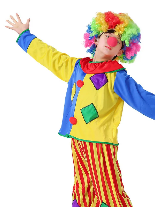 

Halloween Clown Costume Children's Circus Theme Stage Performance Traditional Chinese Ethnic Women's Fashion Outfit