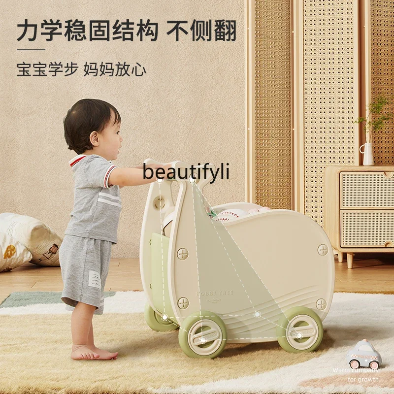 Children's simulation baby supermarket educational birthday gift toy book storage shopping cart