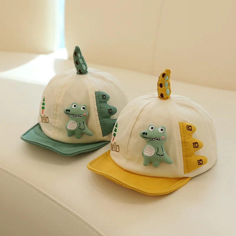 Cartoon Cute Dinosaur Baby Hat Summer Cotton Soft Brim Sunshade Duck Tongue Cap Boys Girls Toddler Kids Baseball Hat