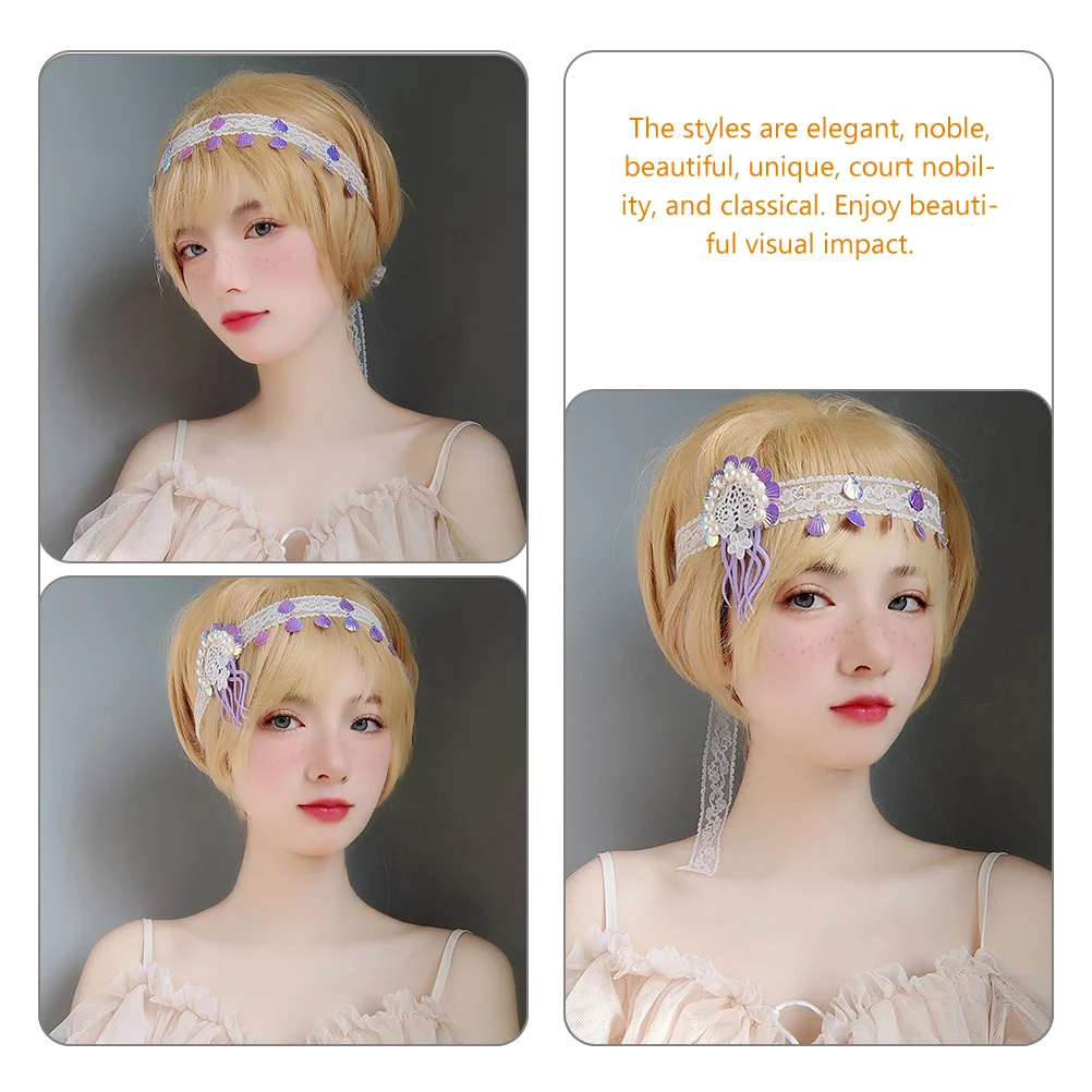 غطاء رأس الزفاف بتصميم قنديل البحر، عصابة رأس لؤلؤية مقلدة، ديكور شعر الزفاف الكلاسيكي، غطاء رأس العروس مناسب للسفر في الحفلات #2