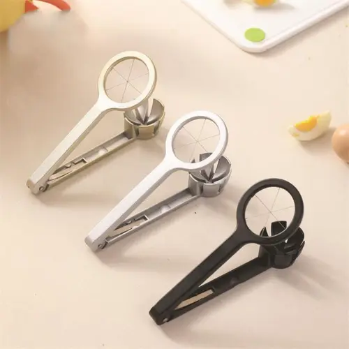 실용적인 알루미늄 합금 수동 계란 커터, 휴대용 내구성 보존 계란 스플리터, 미끄럼 방지 섹션 분배기, 식품 스플리터 호텔 