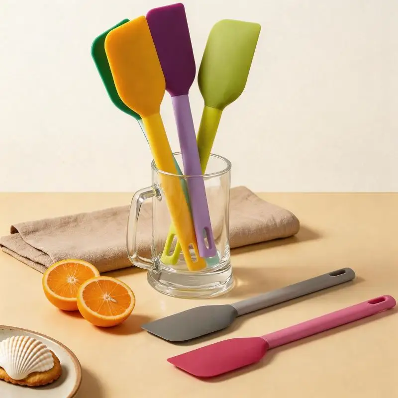 Silicone Baking Scraper Cream Spatula Soft Butter Cake Mixer Heat-Resistant Pastry Blenders Kitchen Utensils