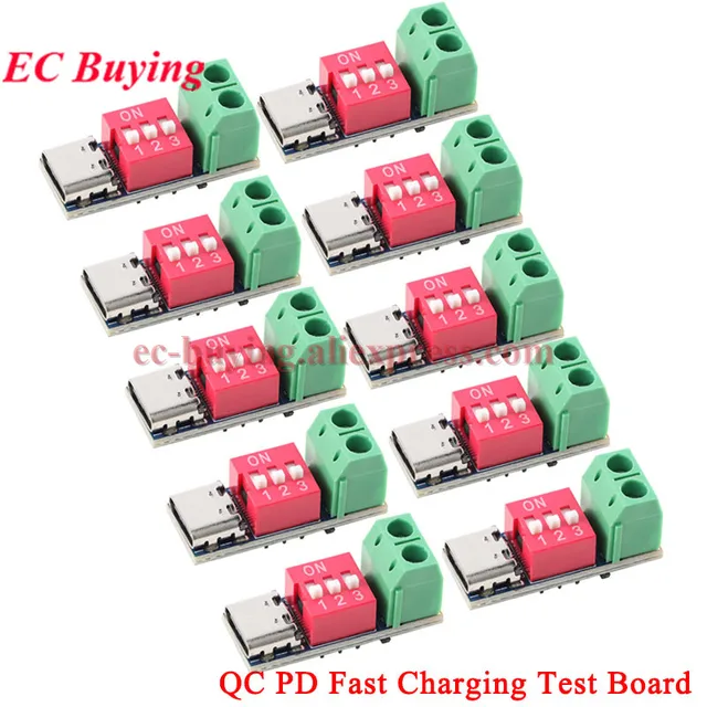 1 szt.-10 szt. PDSink PD Decoy QC PD 3.0 2.0 DC 1.2 Płytka Testowa Szybkiego Ładowania Regulowane Napięcie 5-20V Regulacja Kodu Przełącznika USB Typu-C