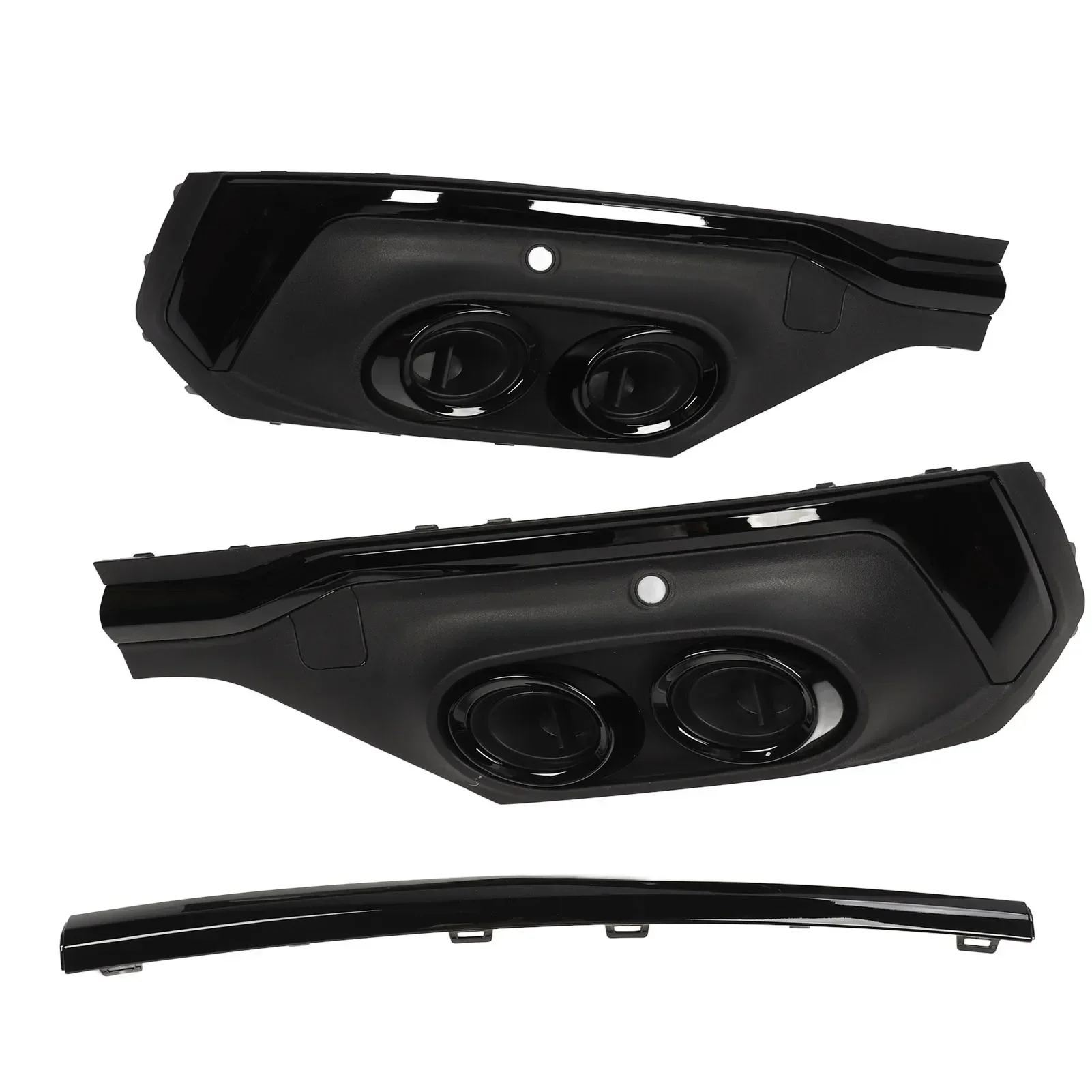 Black Rear Bumper Exhaust Pipe Diffuser Trim Glossy Black Lip Spoiler For Audi SQ5 Q5 Sportback 2021+