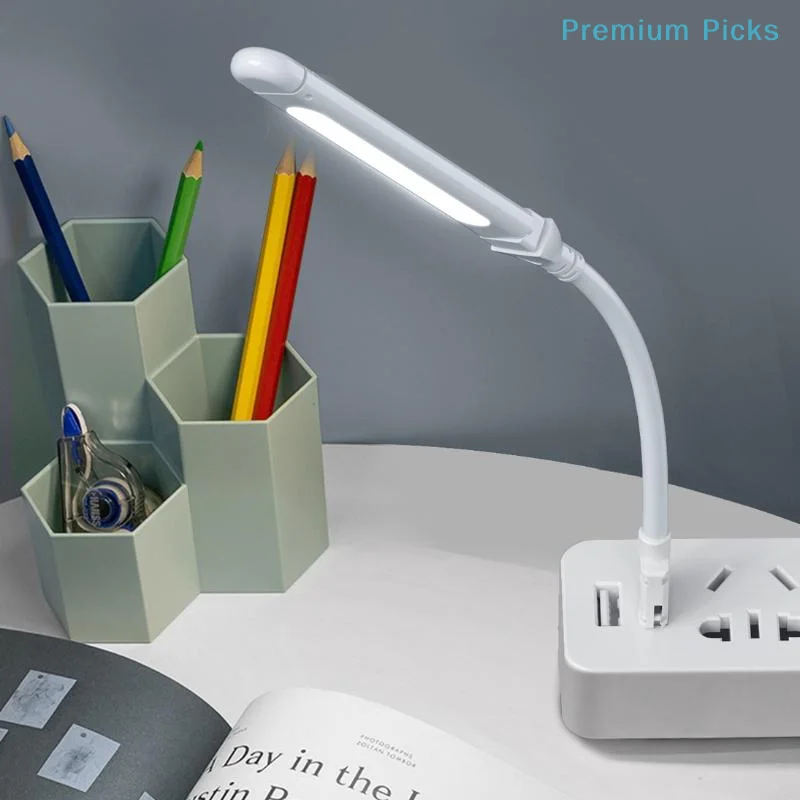 Mini USB LED Night Light 8LEDs Book Lamp Extension Pole Plug Adapter For Reading Notebook Power Bank Type-C And USB Interfaces