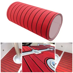 Cubierta de teca de espuma EVA autoadhesiva, suelo marino para yate, alfombra sintética para suelo de barco, x 6mm x 450 2400, Color Rojo