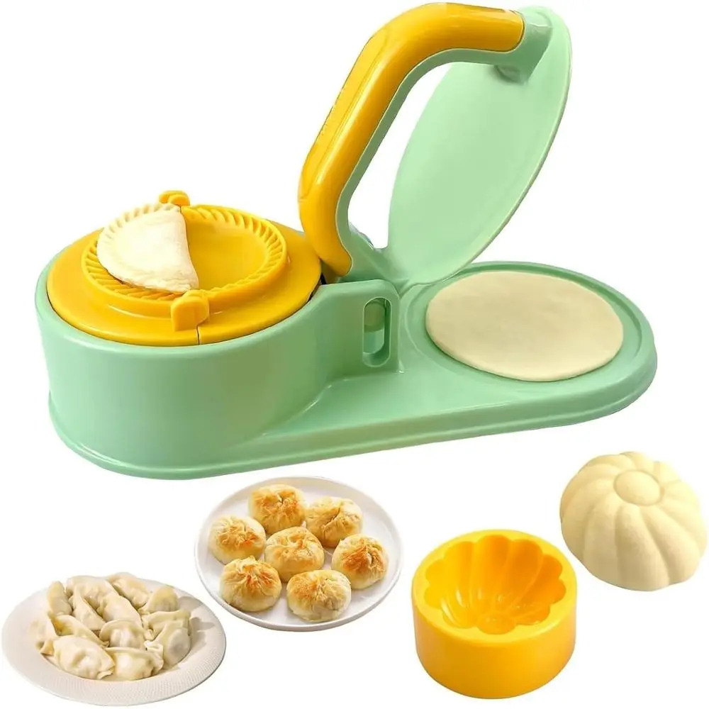 Máquina 3 en 1 Multiusos para Hacer Momos, Dumplings y Samosas - Verde