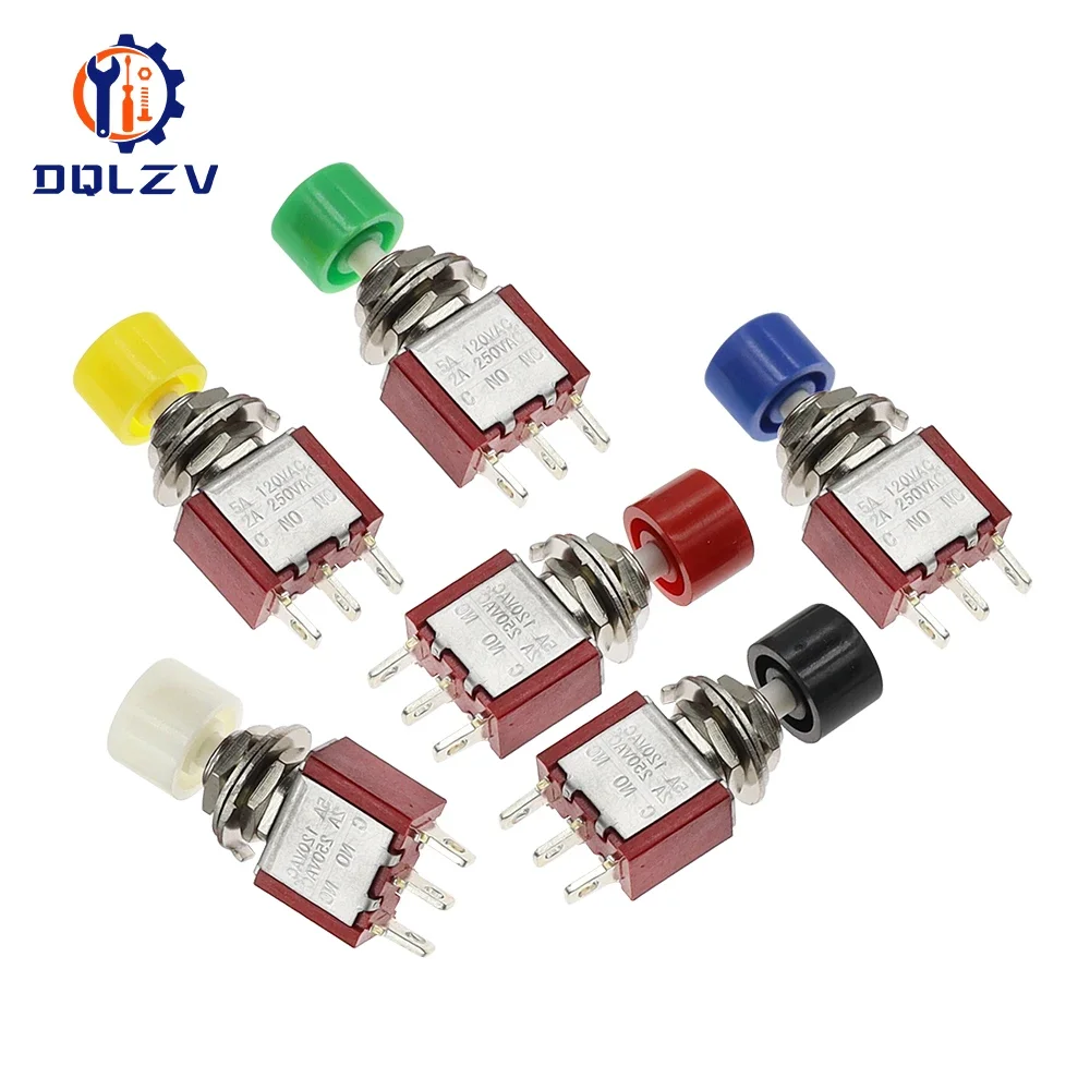 High Quality 6mm 3/6Pin 2 Position Mini Momentary Automatic return Push Button Switchl ON OFF 5A125V/2A250V Toggle Switch