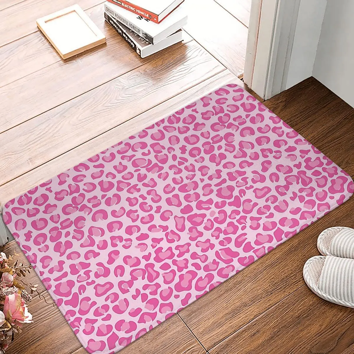 Pink Leopard Print Doormat Kitchen Entrance Home Floor Mat Anti-slip Carpet Rug for Living room Footpad Mats