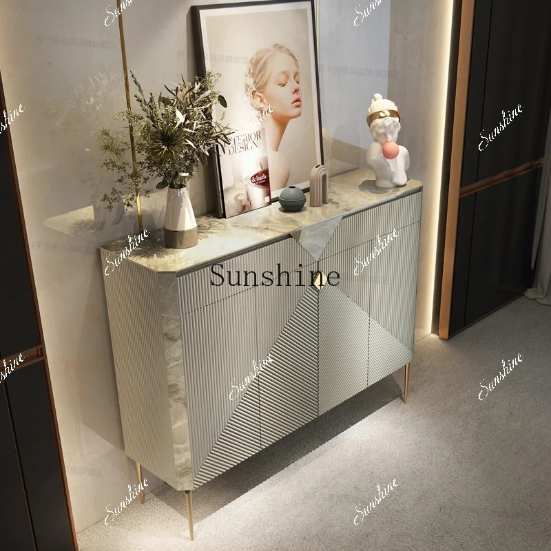 Italian light luxury villa living room partition large flat floor entrance locker  FT