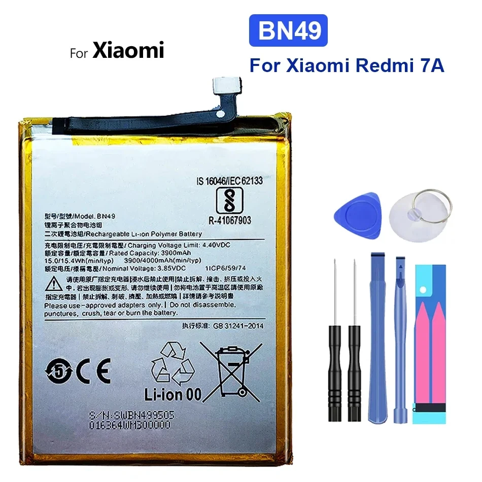 Battery  For Xiaomi Red mi BN49  4000mAh battery For Xiao mi Redmi 7A Redmi7A Redmi 7 A For Redrice BN 49 Bateria