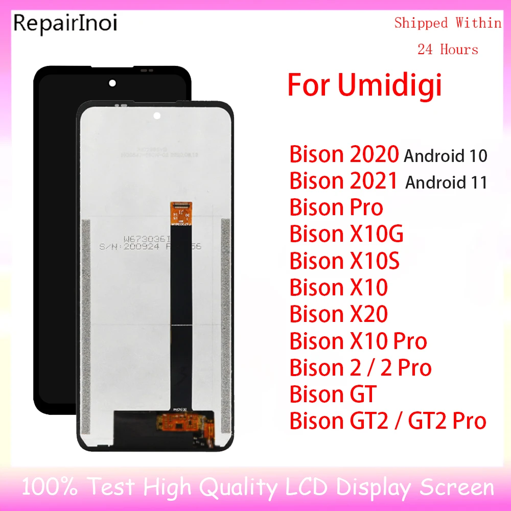 100% Tested LCD Display For Umidigi Bison 2020 2021 X10G X10S X20 GT GT2 Pro LCD Display Touch Screen Panel Assembly Replacement