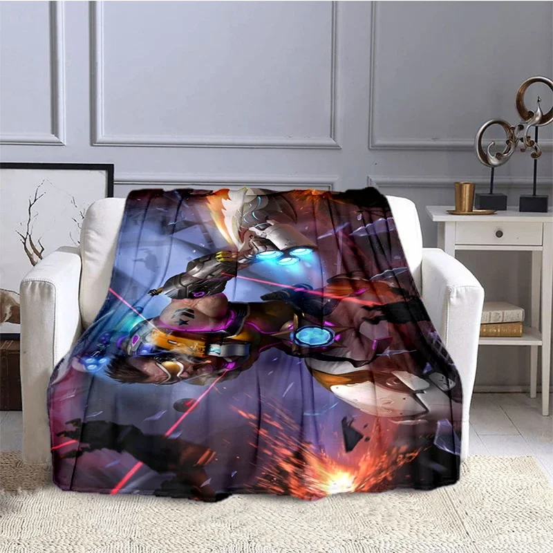 New Anime Blanket Sofa Winter Overwatch Game Warm Bed Fleece Custom Nap Home Fluffy Soft Blankets King Size Microfiber Bedding