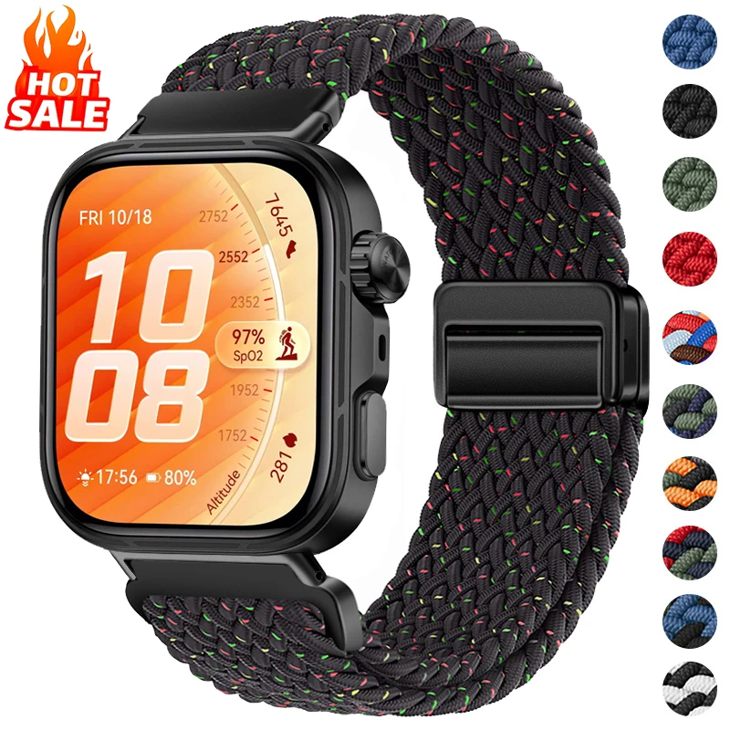 Nylon Geflochtenes Magnetarmband für Huawei Watch Fit5 5pro Fit4/4Pro Elastische Schlaufe Armband für Huawei Fit 5 4 3 Uhrenband