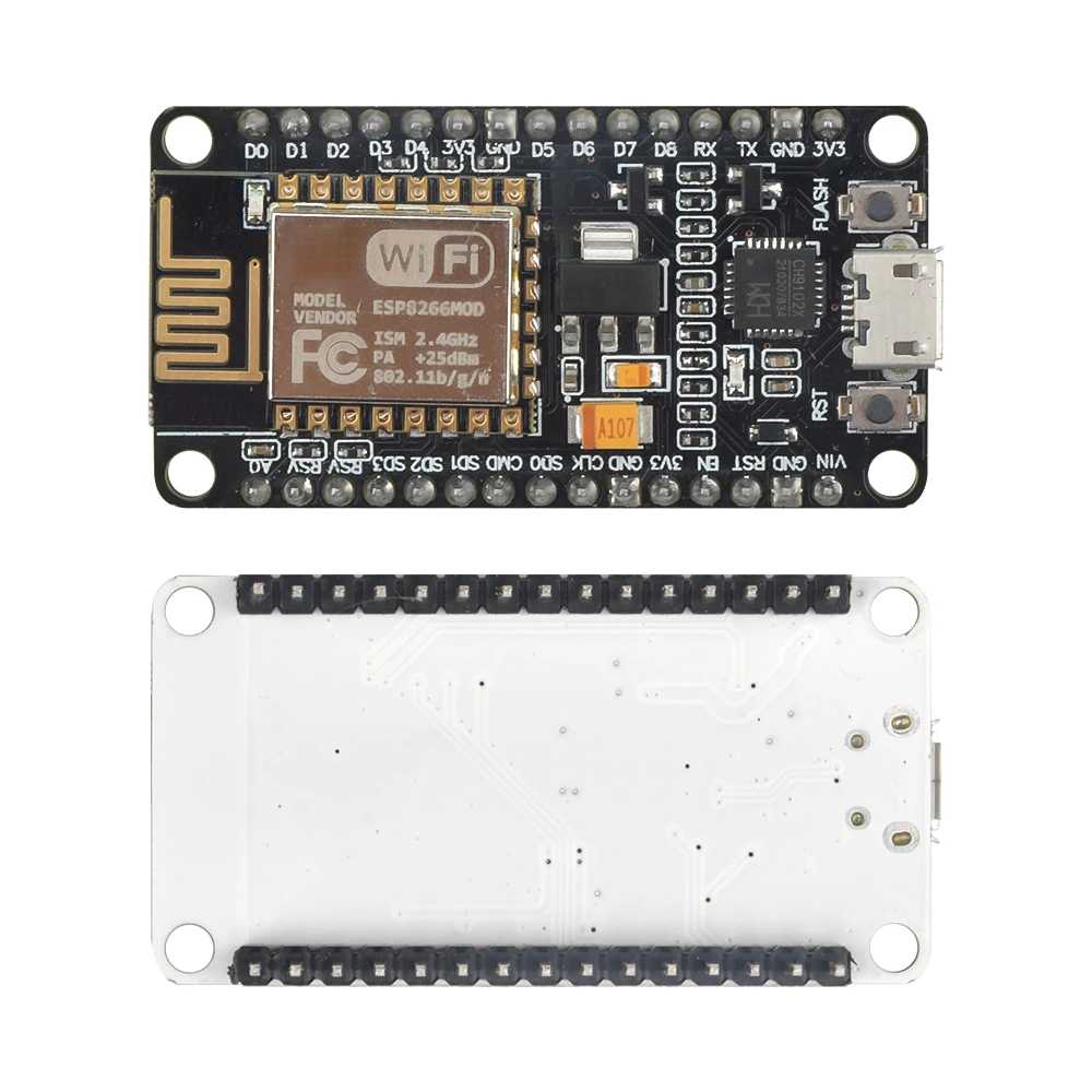 NodeMCU Lua V2.1 ESP8266 ESP-12E Módulo inalámbrico Placa de desarrollo WIFI, pizarra Micro USB-CH9102X, juego de pines de soldadura