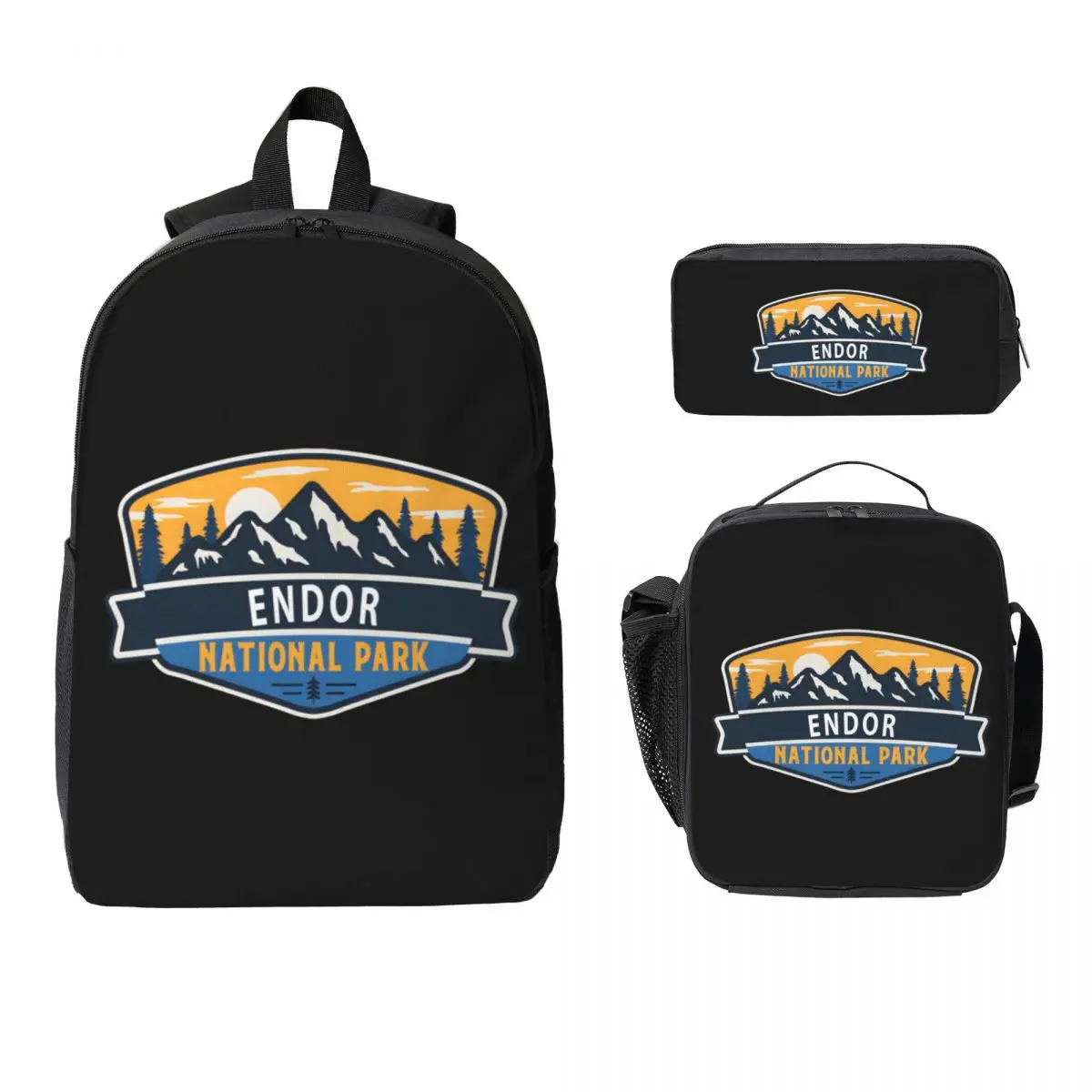 

Endor National Park Backpack Student Boys Girls BookBag School Bag Laptop Shoulder Bags 3ps Insulated Lunch Bag Pencil Case