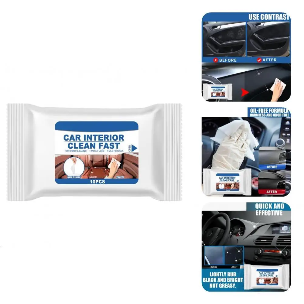 Car Cleaning Wipe Easy to Use Cleaner Wipes Easy to Carry Sealing Design  Useful Interior Cleaner Wipes Sheets