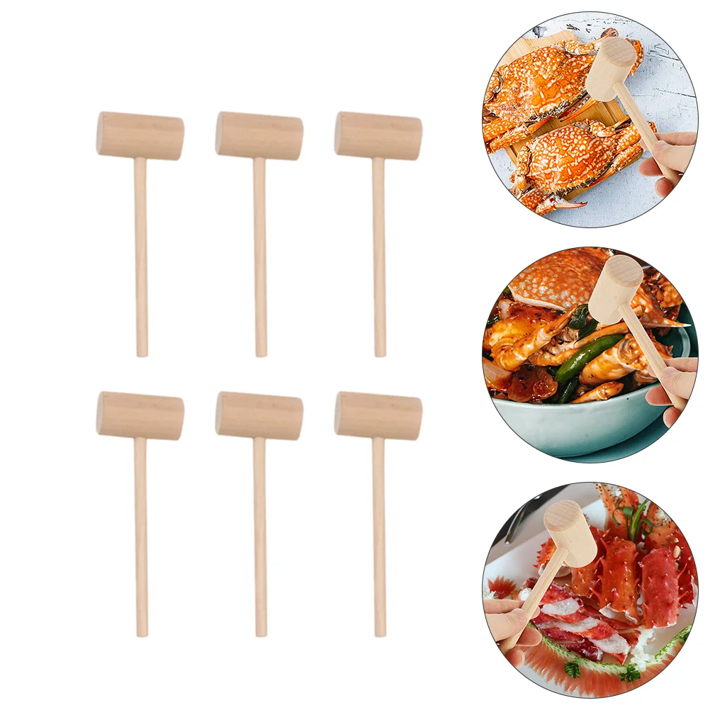 

15 Pcs Small Hammer Crab Peeling Tools Gavel Cake Hammers Wooden Seafood Parties