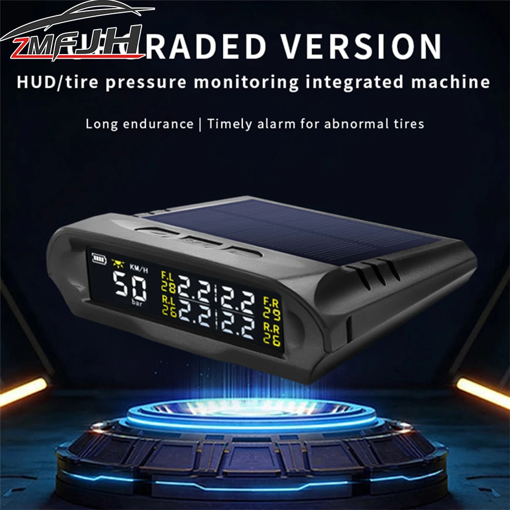 X1 Solar Charging Wireless GPS Speedometer TPMS Tyre Pressure Monitoring System Time Speed Temperature Altitude Car Gauge