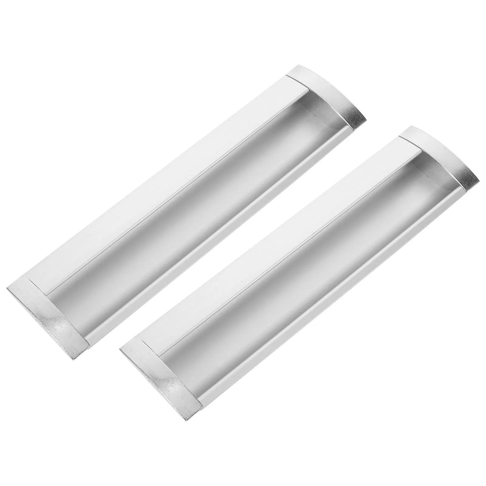 2Pcs Recessed Invisible Handles Aluminum Alloy Flush Pulls for Sliding Wardrobe Bedroom Closet Drawer Furniture Hardware 160Mm
