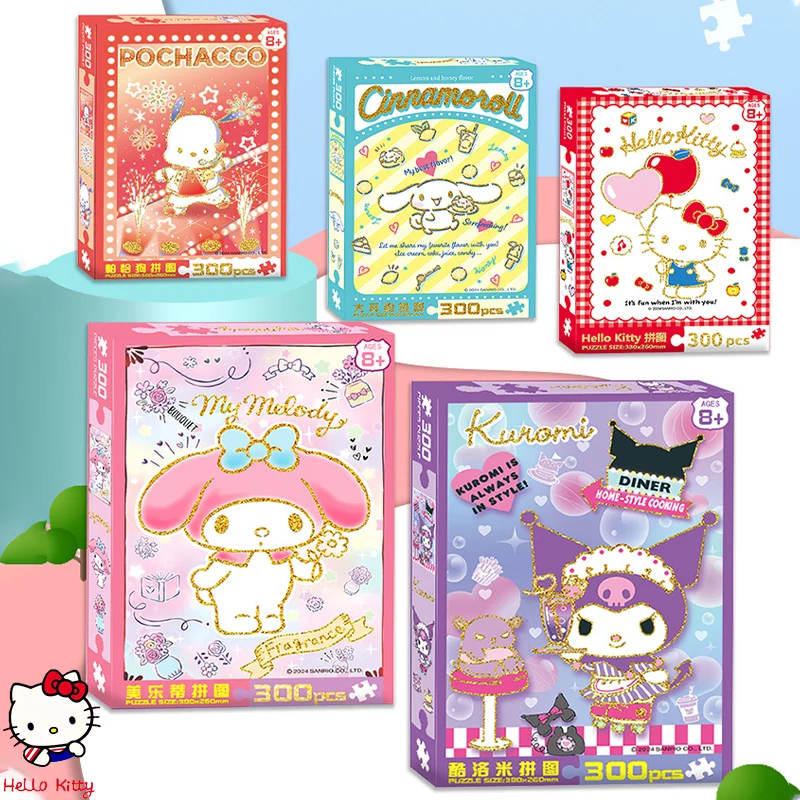 Nuovo Hello Kitty Puzzle Assembly Toy 300/Pcs Cartoon Sanrio Kuromi My Melody Puzzle fai da te decorazione pittura divertente gioco per bambini