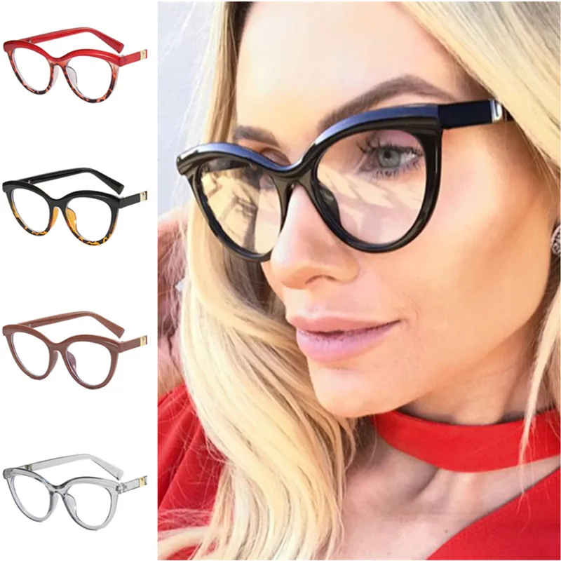 

NEW Anti-Blue Light Glasses Unisex Eyebrow Eyewear Patchwork Frame Spectacles Cat Eye Googles Simplity Eyeglasses Google